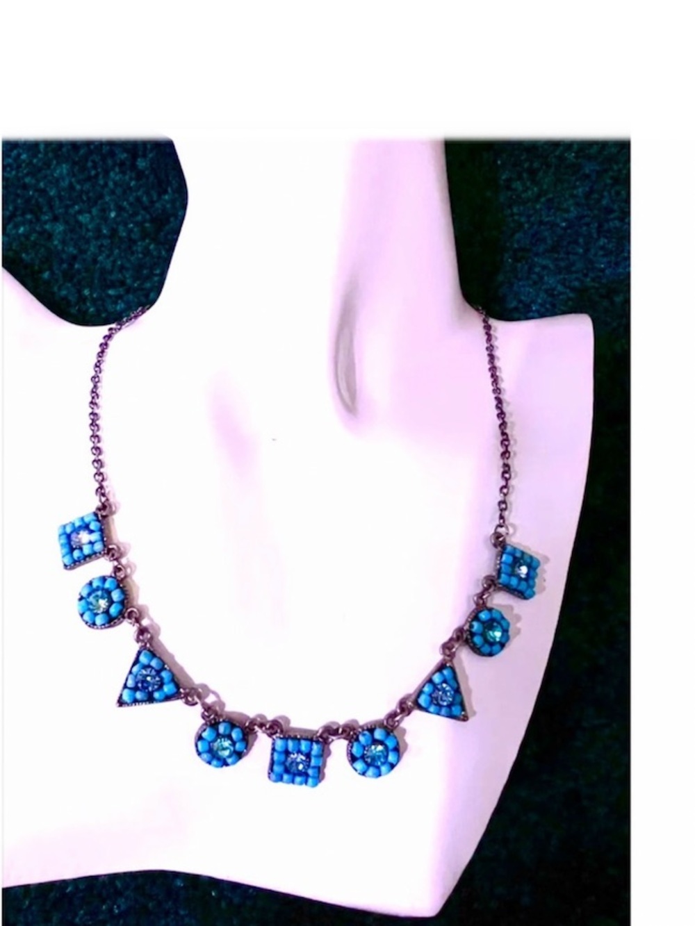 🎁 Reversible Turquoise & Silver Geometric Necklace – Statement to Minimalist
